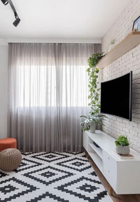 Decoração para apartamento pequeno - Cortinas e tapetes adequados